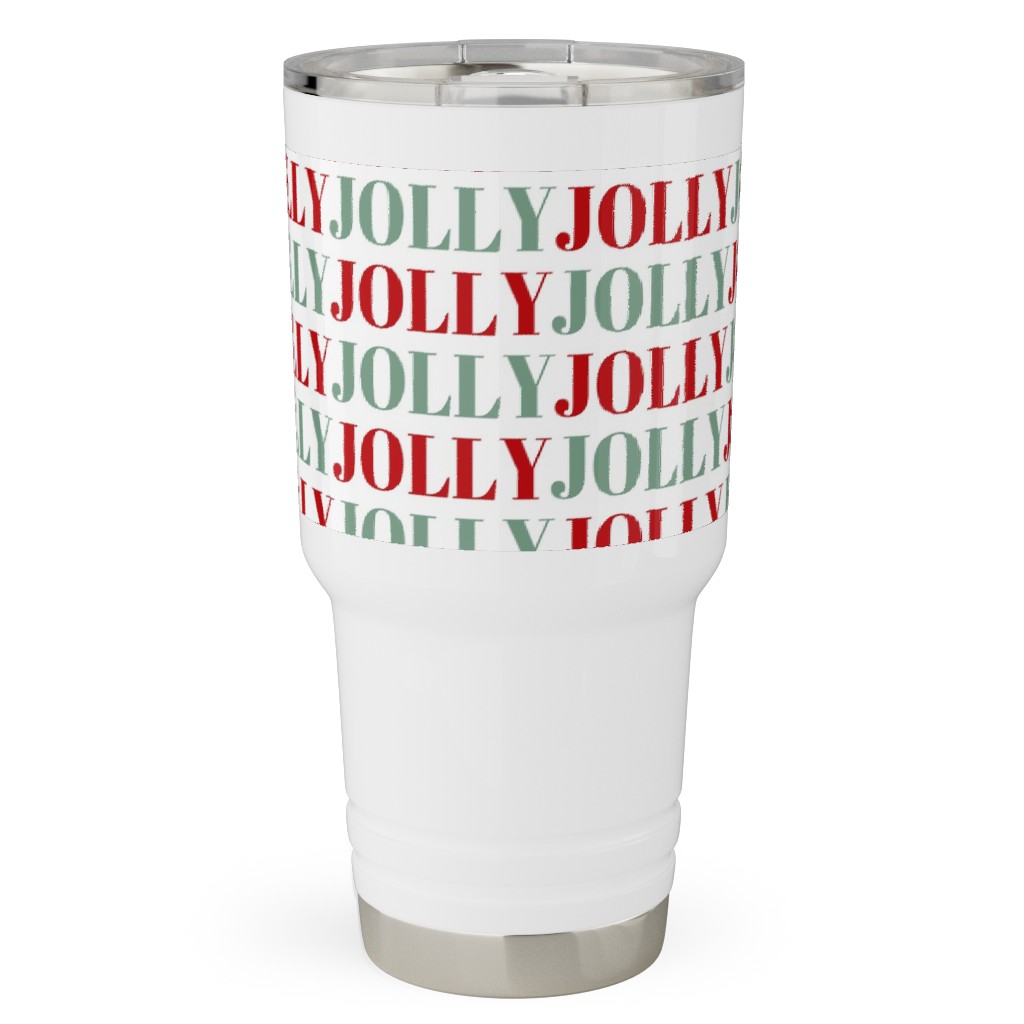 Jolly Print Repeat Travel Tumbler, 30oz, Red, Red