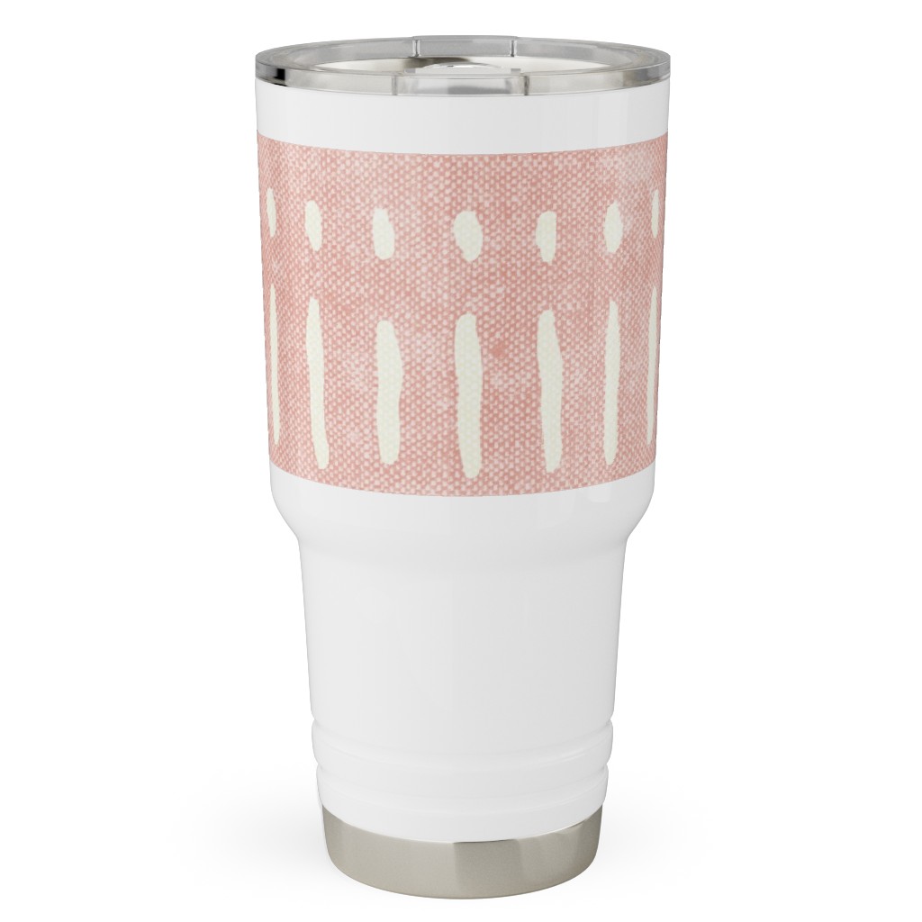 Dash Dot Stripes Travel Tumbler, 30oz, Pink, Ballet Slipper