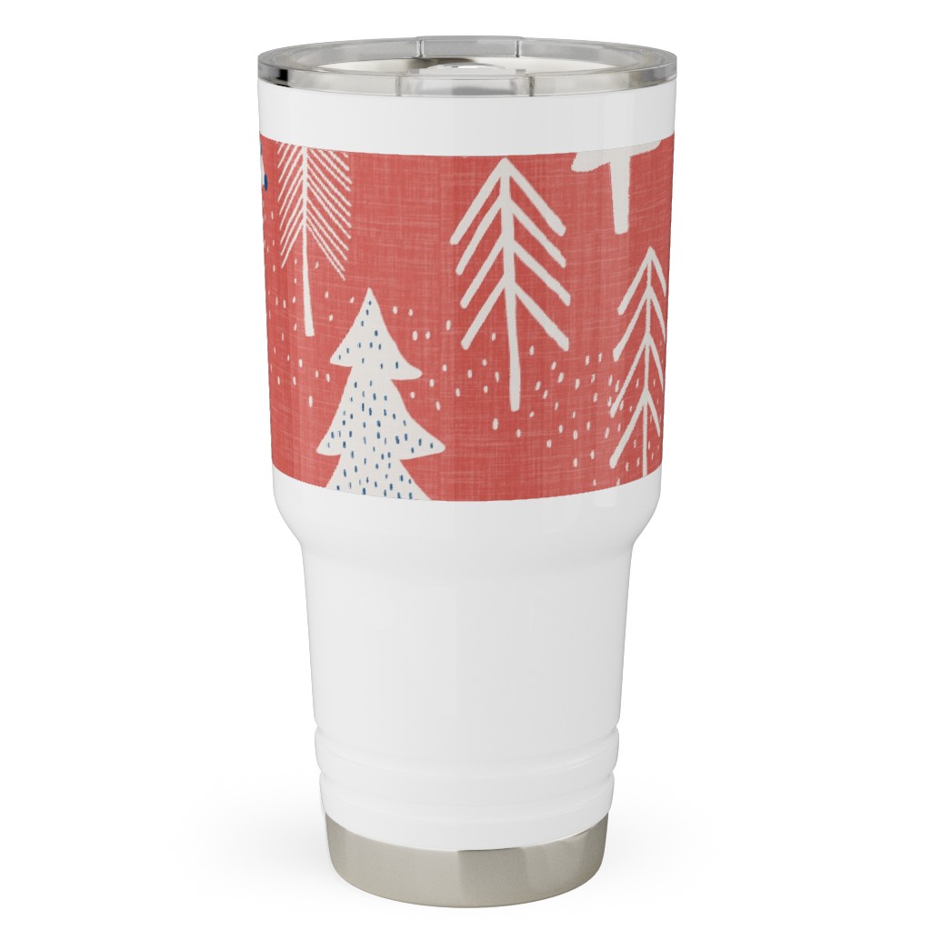 Evergreen Forest Travel Tumbler, 30oz, Red