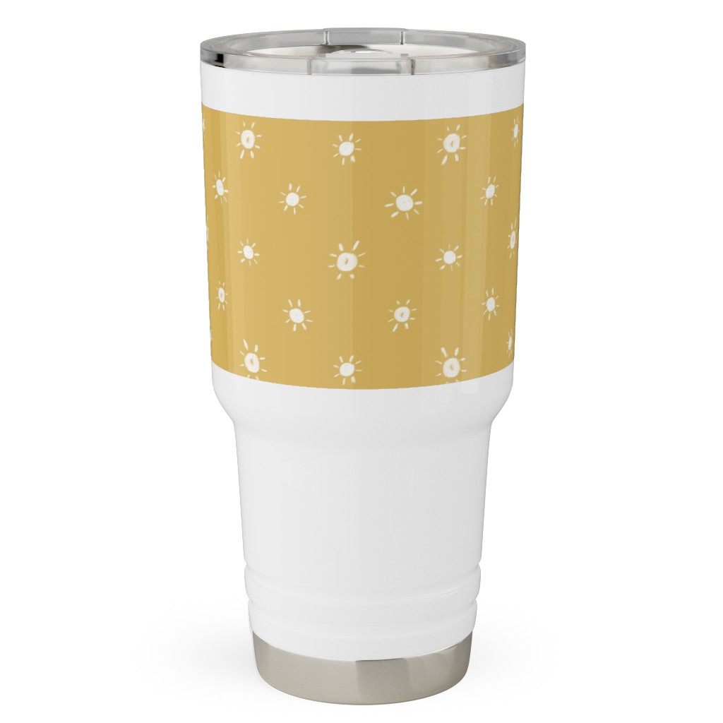 Dotted Suns - Yellow Travel Tumbler, 30oz, Yellow