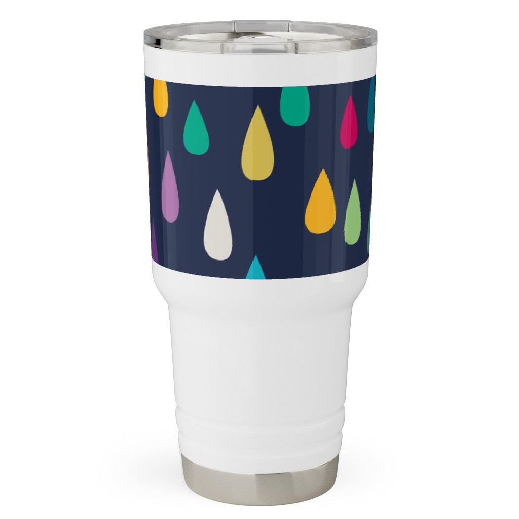 Raindrops - Multi Travel Tumbler, 30oz, Multicolor
