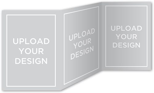 Upload Your Own Design Birth Announcement, White, Trifold, Write Your Own Greeting, Pearl Shimmer Cardstock