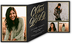 sophisticated type graduation announcement 5x7 trifold