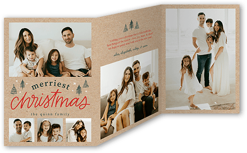 Year In Review Trifold Holiday Card, Beige, Trifold, Christmas, Pearl Shimmer Cardstock, Tan