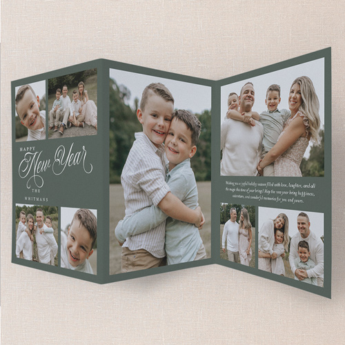 Subtle Moments Holiday Card, Green, Trifold, New Year, Matte, Folded Smooth Cardstock, Green