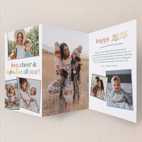Adoring Adventure New Year's Card, White, Trifold, New Year, Matte, Folded Smooth Cardstock, White