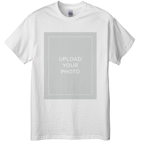 Upload Your Own Design T-shirt, Adult (S), White, Customizable front & back, White
