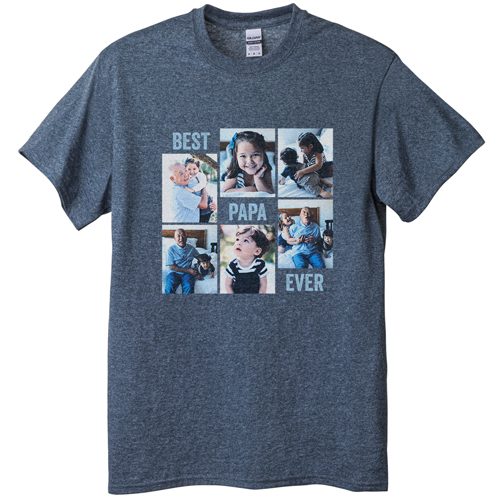 Gallery of Six T-shirt, Adult (S), Gray, Customizable front & back, White, white