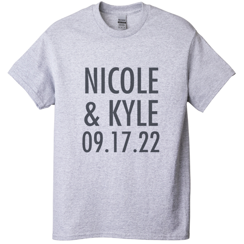 Add Text Here T-shirt, Adult (S), Gray, Customizable front & back, White