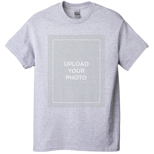 Upload Your Own Design T-shirt, Adult (S), Gray, Customizable front, White