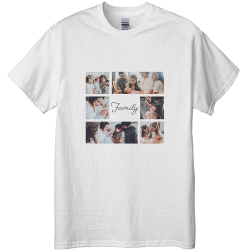 Gallery of Six Memories T-shirt, Adult (M), White, Customizable front & back, White