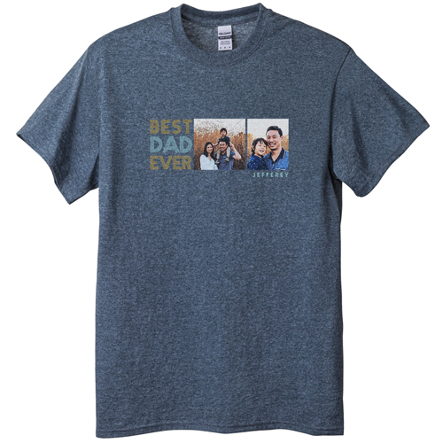 Dad is the Best T-shirt, Adult (M), Gray, Customizable front & back, Brown