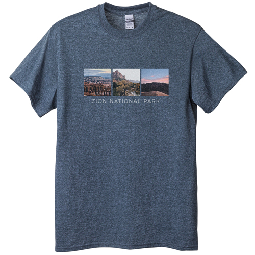Gallery of Three Squares T-shirt, Adult (M), Gray, Customizable front, White