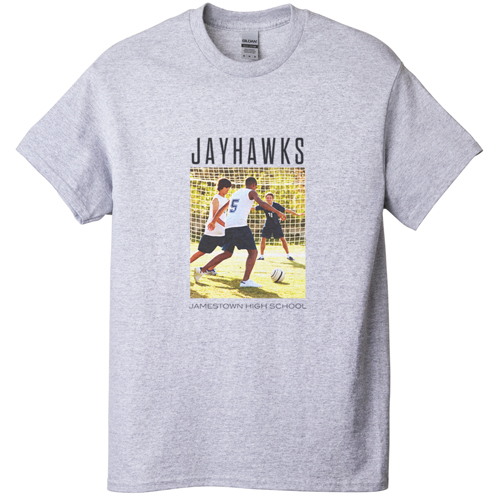 Gallery of One Portrait T-shirt, Adult (M), Gray, Customizable front, White, white