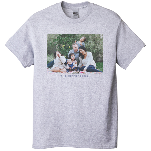 Photo Gallery Landscape T-shirt, Adult (M), Gray, Customizable front, White, white