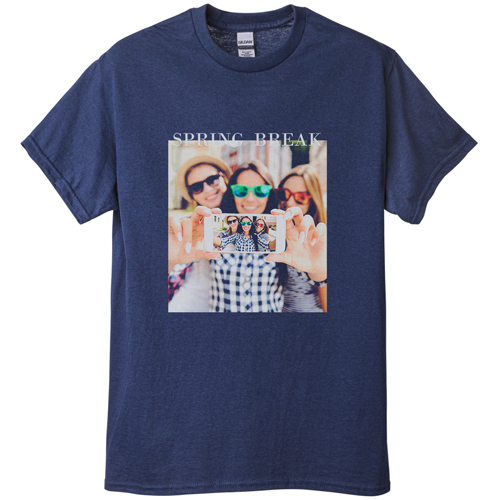 Modern Gallery of One T-shirt, Adult (M), Navy, Customizable front & back, White