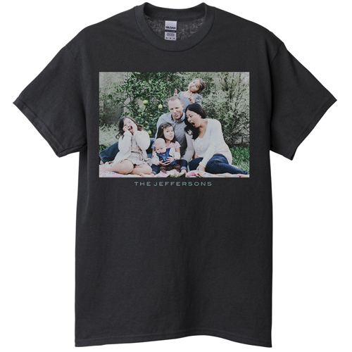 Photo Gallery Landscape T-shirt, Adult (L), Black, Customizable front, White