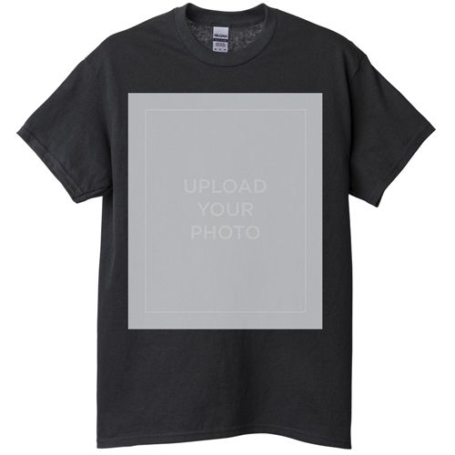 Upload Your Own Design T-shirt, Adult (L), Black, Customizable front & back, White