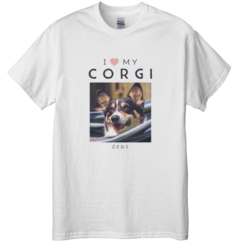 I Heart My T-shirt, Adult (L), White, Customizable front & back, Black
