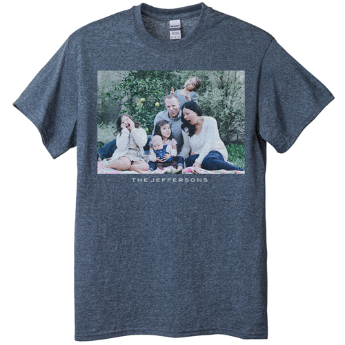 Photo Gallery Landscape T-shirt, Adult (L), Gray, Customizable front & back, White