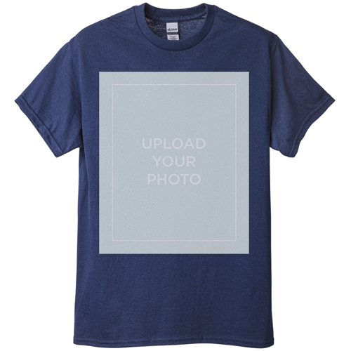 Upload Your Own Design T-shirt, Adult (L), Navy, Customizable front & back, White