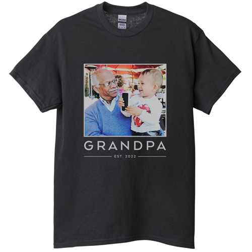 Grandpa Est T-shirt, Adult (XL), Black, Customizable front & back, Green, forest