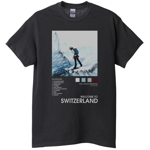 Modern Traveler T-shirt, Adult (XL), Black, Customizable front, Black, black