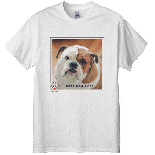 Best In Show Best Dog Ever T-shirt, Adult (XL), White, Customizable front & back, Brown