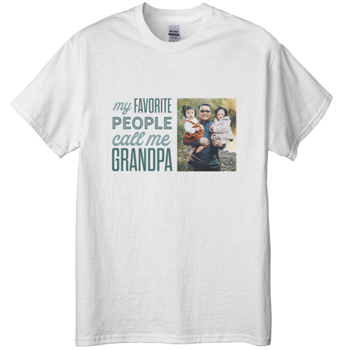 Favorite People Call Me T-shirt, Adult (XL), White, Customizable front & back, Blue