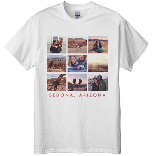 Gallery of Nine T-shirt, Adult (XL), White, Customizable front & back, White, white