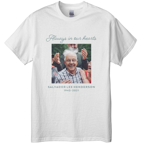 Gallery of One Square T-shirt, Adult (XL), White, Customizable front, White, white