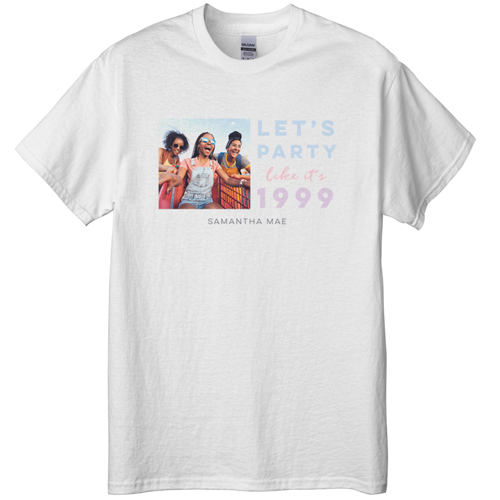 Party Gallery of One T-shirt, Adult (XL), White, Customizable front & back, White, white