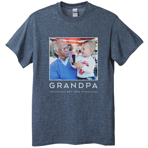Grandpa Est T-shirt, Adult (XL), Gray, Customizable front & back, Green, forest