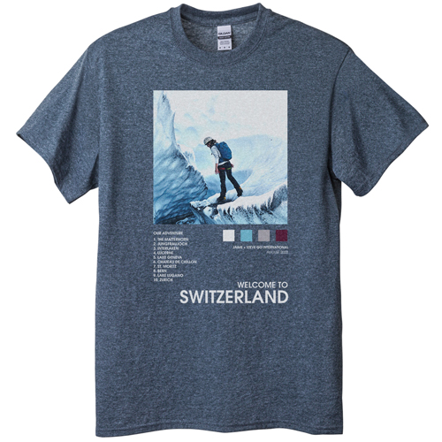 Modern Traveler T-shirt, Adult (XL), Gray, Customizable front & back, Black