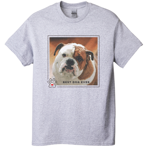 Best In Show Best Dog Ever T-shirt, Adult (XL), Gray, Customizable front, Brown