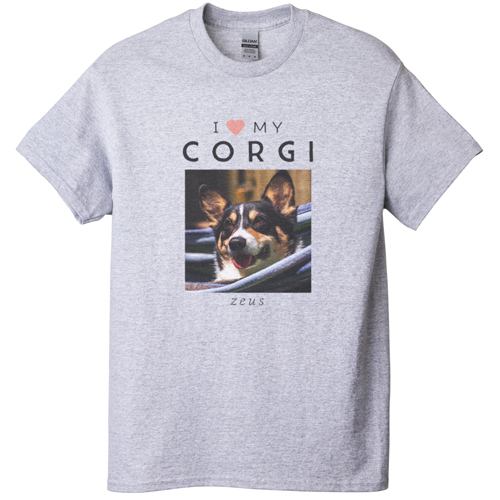 I Heart My T-shirt, Adult (XL), Gray, Customizable front, Black, black