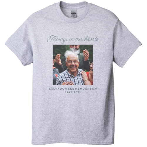 Gallery of One Square T-shirt, Adult (XL), Gray, Customizable front, White
