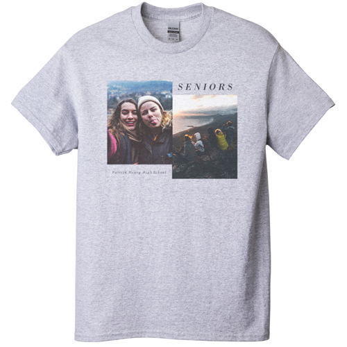 Gallery of Two T-shirt, Adult (XL), Gray, Customizable front & back, White, white