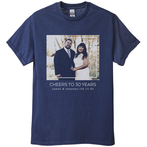 Floating Frame T-shirt, Adult (XL), Navy, Customizable front, White