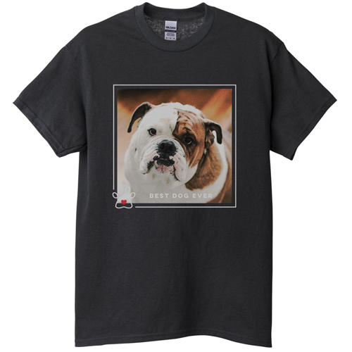 Best In Show Best Dog Ever T-shirt, Adult (XXL), Black, Customizable front & back, Brown