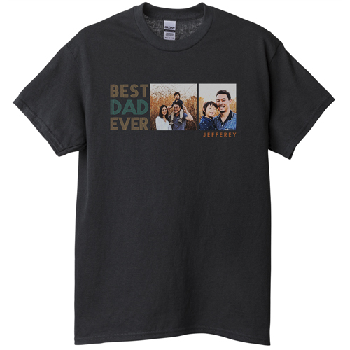 Dad is the Best T-shirt, Adult (XXL), Black, Customizable front, Brown, ochre