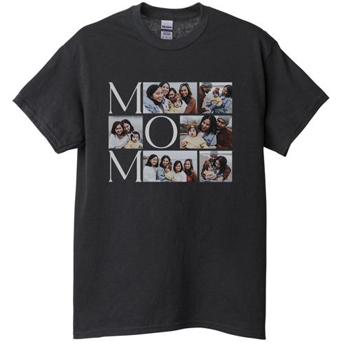 Mom's Collage T-shirt, Adult (XXL), Black, Customizable front & back, Black