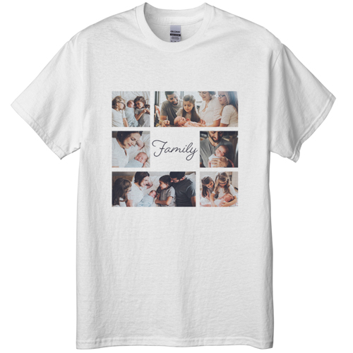 Gallery of Six Memories T-shirt, Adult (XXL), White, Customizable front, White