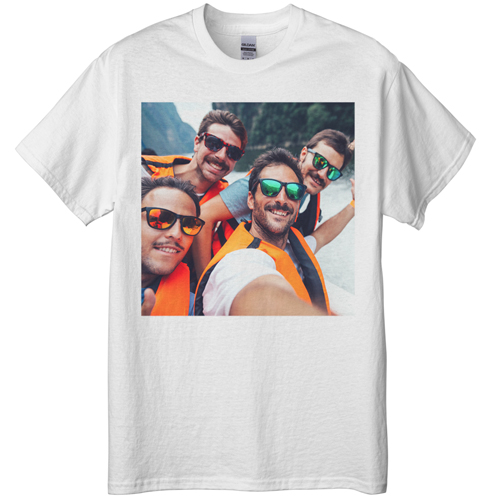 Photo Gallery Square T-shirt, Adult (XXL), White, Customizable front & back, White