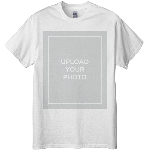 Upload Your Own Design T-shirt, Adult (XXL), White, Customizable front & back, White, white