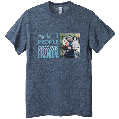 Favorite People Call Me T-shirt, Adult (XXL), Gray, Customizable front & back, Blue, cedar