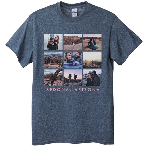 Gallery of Nine T-shirt, Adult (XXL), Gray, Customizable front, White, white