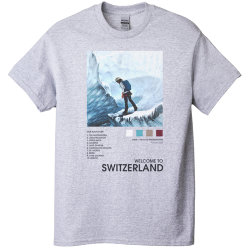 Modern Traveler T-shirt, Adult (XXL), Gray, Customizable front & back, Black, black