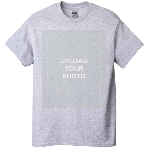 Upload Your Own Design T-shirt, Adult (XXL), Gray, Customizable front, White