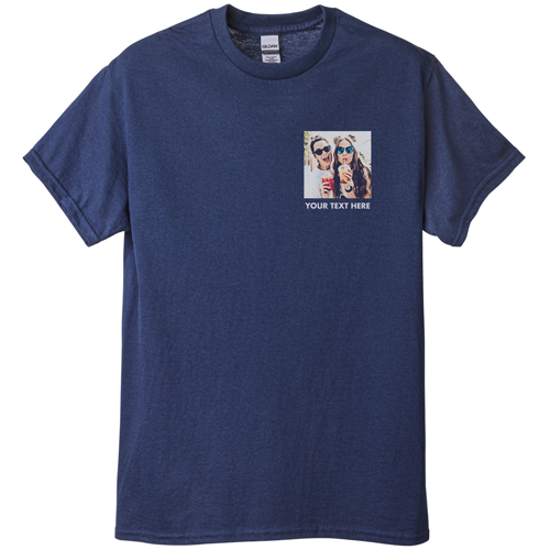 Pocket Gallery of One T-shirt, Adult (XXL), Navy, Customizable front & back, White, white